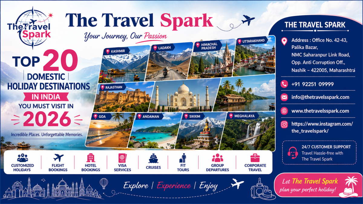 Top 20 Domestic Holiday Destinations in India You Must Visit in 2026 | The Travel Spark