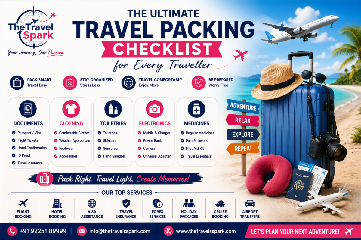 Complete Travel Packing Checklist for Every Traveller | The Travel Spark